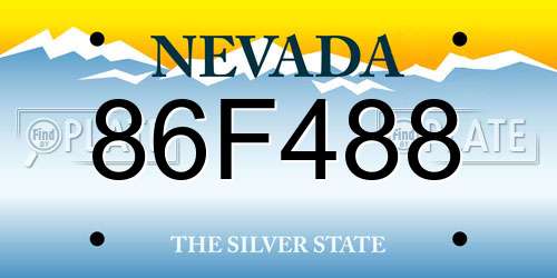 86F488 Nevada License Plate