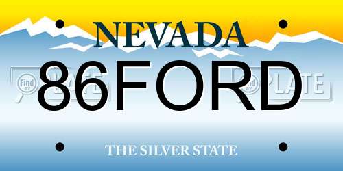 86FORD Nevada License Plate