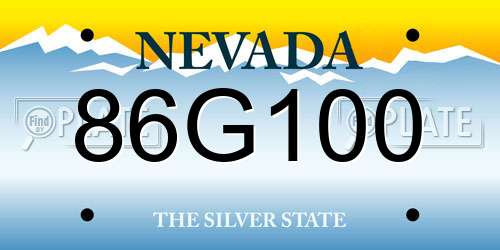 86G100 Nevada License Plate
