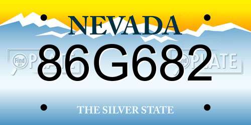 86G682 Nevada License Plate