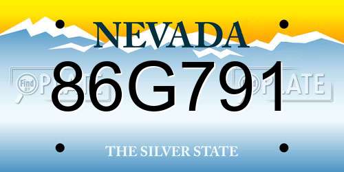 86G791 Nevada License Plate
