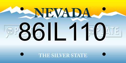 86IL110 Nevada License Plate