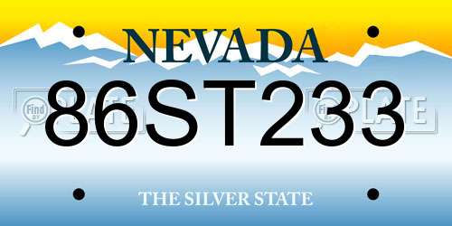 86ST233 Nevada License Plate