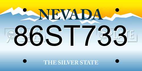86ST733 Nevada License Plate