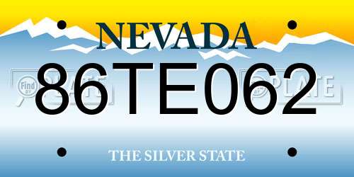 86TE062 Nevada License Plate