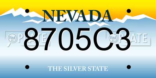 8705C3 Nevada License Plate