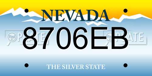 8706EB Nevada License Plate