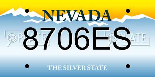 8706ES Nevada License Plate