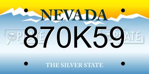 870K59 Nevada License Plate