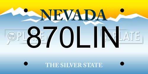 870LIN Nevada License Plate
