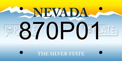 870P01 Nevada License Plate
