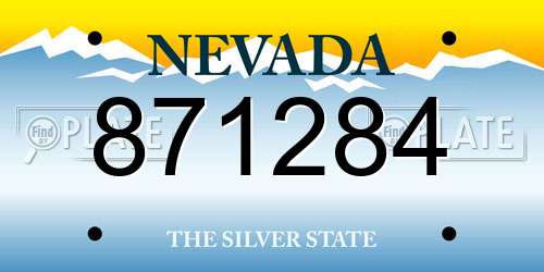 871284 Nevada License Plate