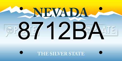 8712BA Nevada License Plate