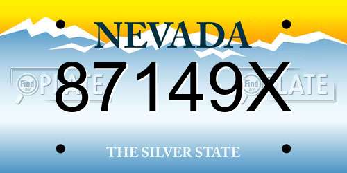 87149X Nevada License Plate