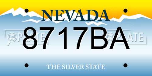 8717BA Nevada License Plate