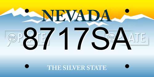 8717SA Nevada License Plate