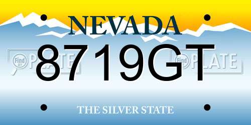 8719GT Nevada License Plate
