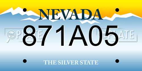 871A05 Nevada License Plate