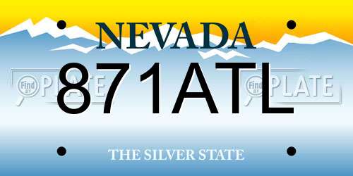 871ATL Nevada License Plate