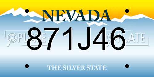 871J46 Nevada License Plate