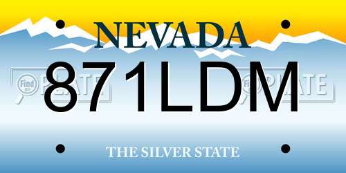 871LDM Nevada License Plate