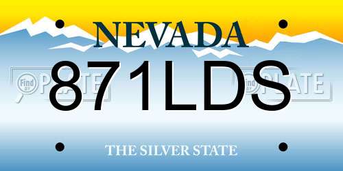 871LDS Nevada License Plate