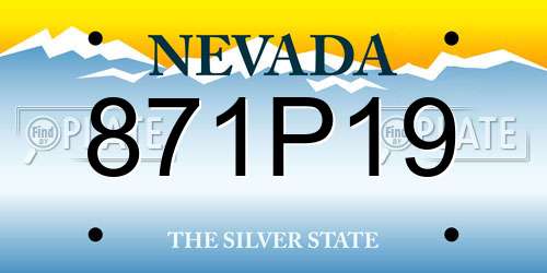 871P19 Nevada License Plate