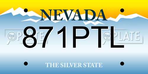 871PTL Nevada License Plate