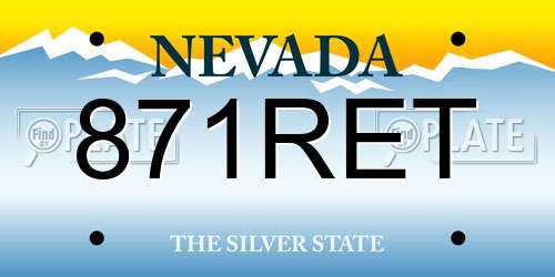 871RET Nevada License Plate