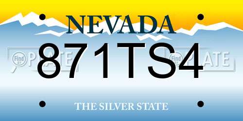 871TS4 Nevada License Plate