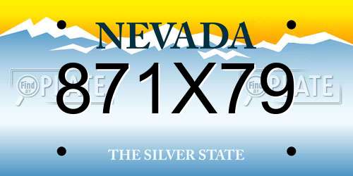 871X79 Nevada License Plate