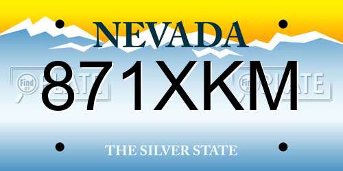 871XKM Nevada License Plate