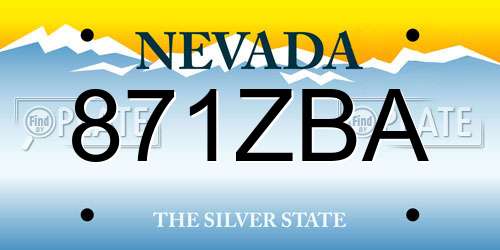 871ZBA Nevada License Plate