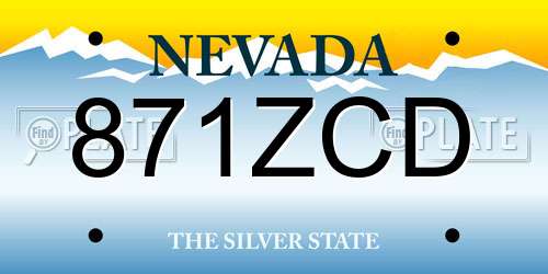 871ZCD Nevada License Plate