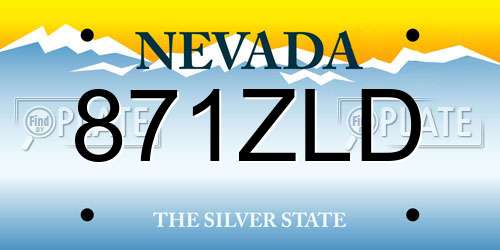871ZLD Nevada License Plate