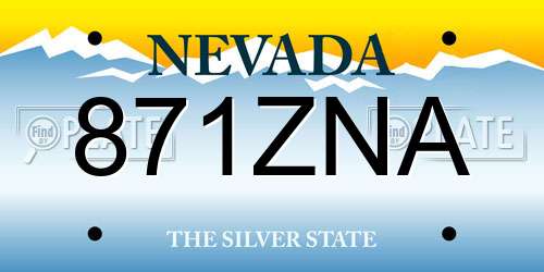 871ZNA Nevada License Plate