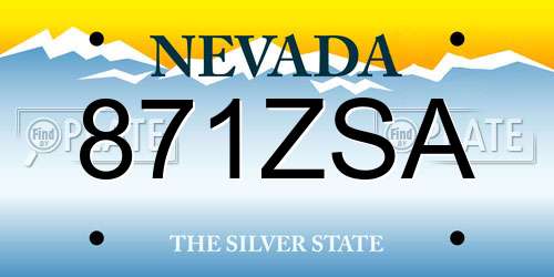 871ZSA Nevada License Plate