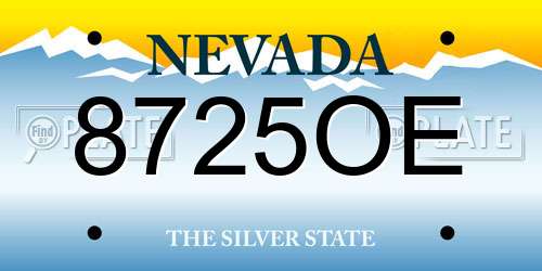 8725OE Nevada License Plate