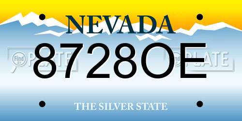 8728OE Nevada License Plate