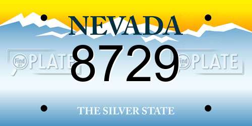 8729 Nevada License Plate