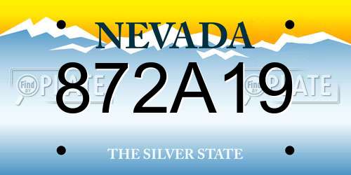 872A19 Nevada License Plate