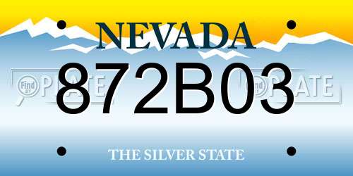 872B03 Nevada License Plate