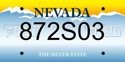 872S03 Nevada License Plate