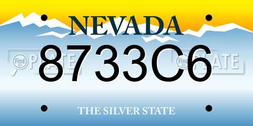 8733C6 Nevada License Plate