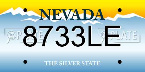 8733LE Nevada License Plate