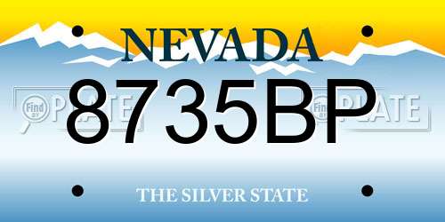 8735BP Nevada License Plate