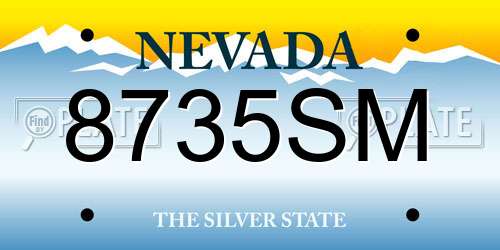 8735SM Nevada License Plate