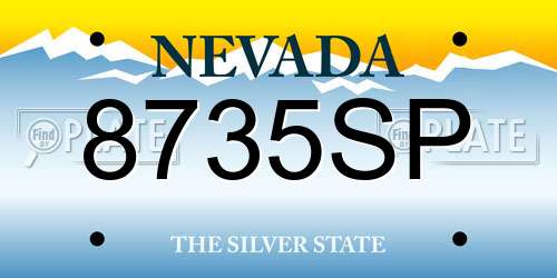 8735SP Nevada License Plate