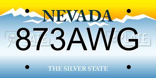 873AWG Nevada License Plate