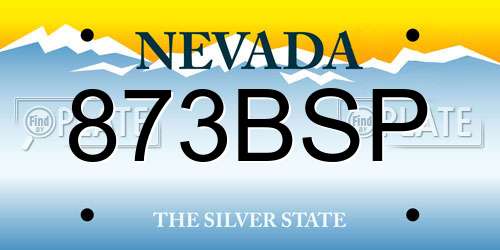 873BSP Nevada License Plate
